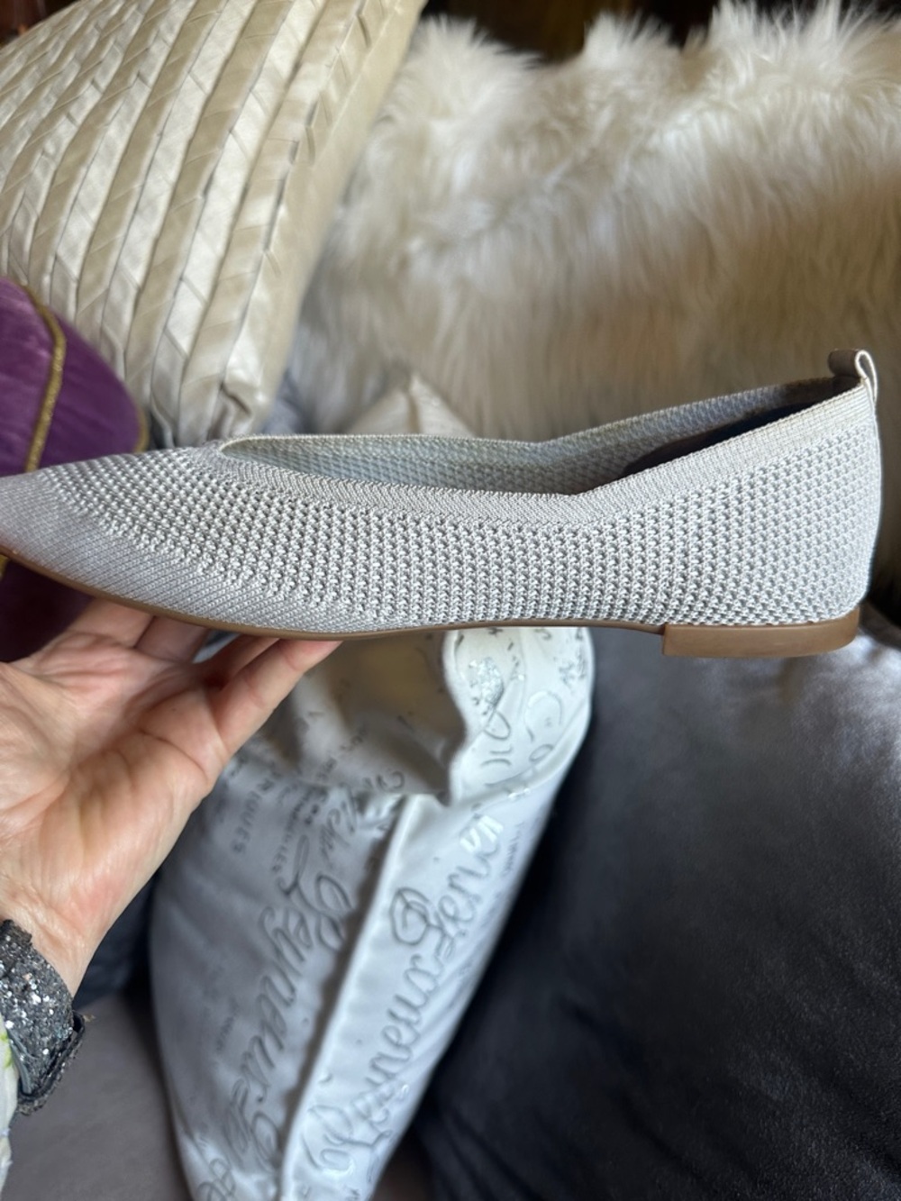 Everlane light gray Pointed Knit Ballet Flats - Picture 4 of 6